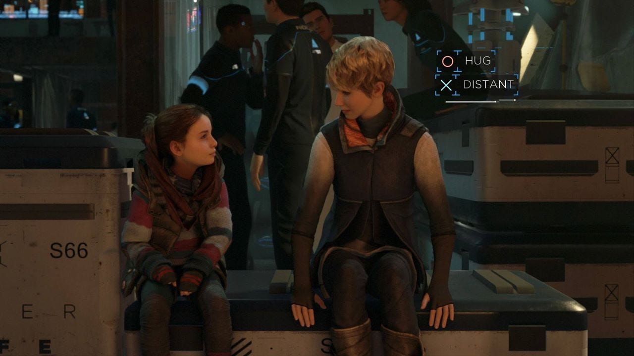 Choosing dialogue options in Detroit: Become Human