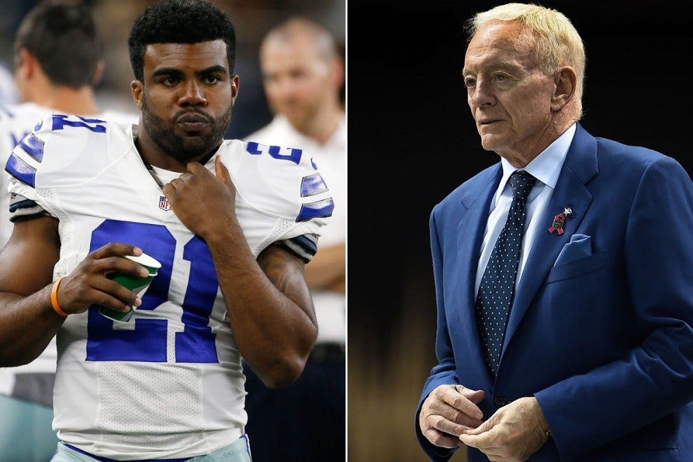 Jerry Jones stands by Ezekiel Elliott domestic violence investigation 2016 images