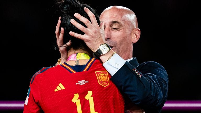 Luis Rubiales: Spanish FA president provisionally suspended by FIFA over  Jenni Hermoso kiss | Football News | Sky Sports