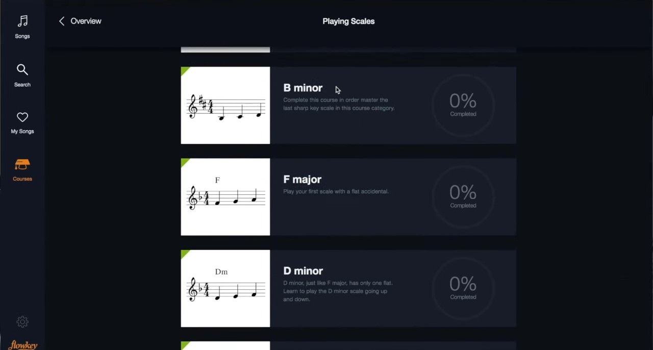 Flowkey skill progression