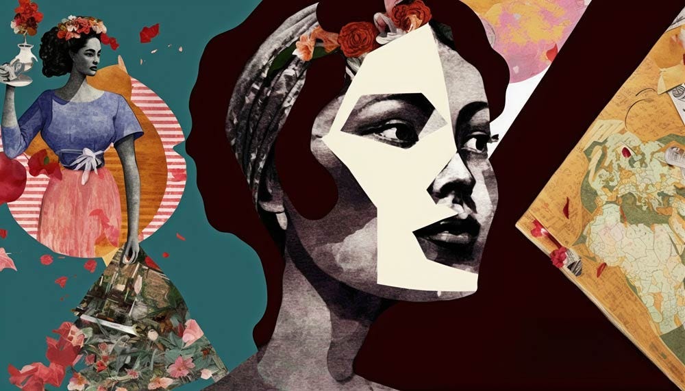 Collage illustration of women's empowerment.