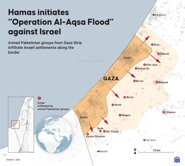Map, aerial images show where Hamas attacked Israeli towns near Gaza Strip  - CBS News