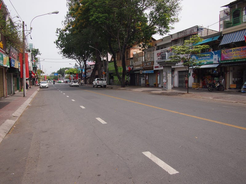 Quiet streets during Tet