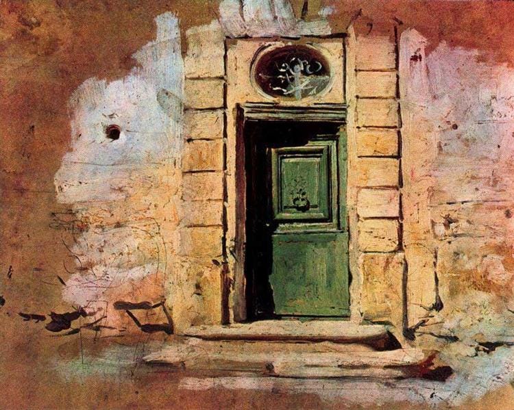 The little green door, c.1873 - Giovanni Boldini
