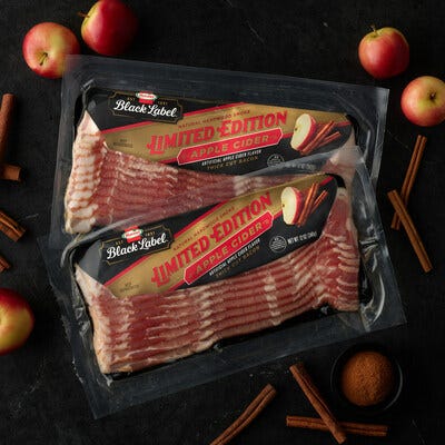 HORMEL® BLACK LABEL® Apple Cider Bacon is available now for a limited time at retailers nationwide.