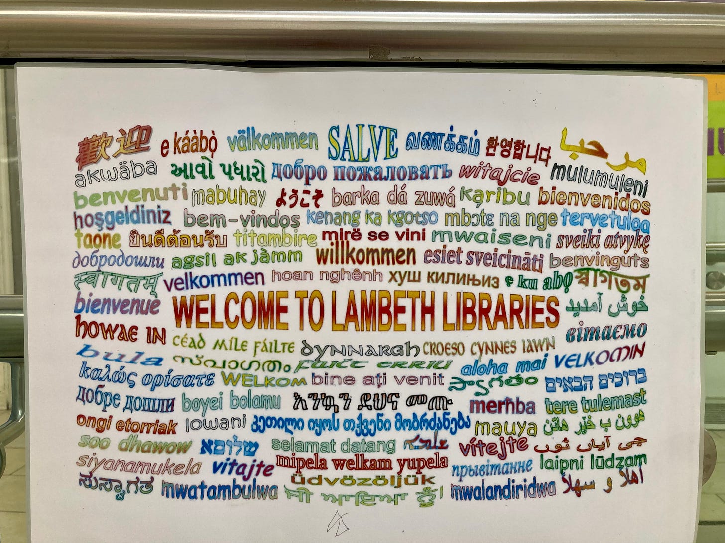 welcome sign in many languages