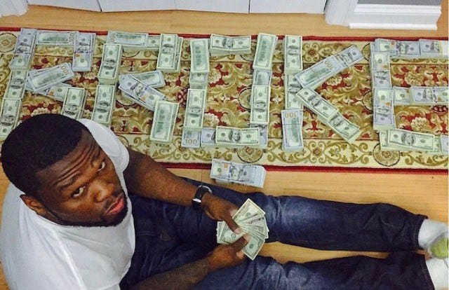 50 cent working off debts 2016 gossip