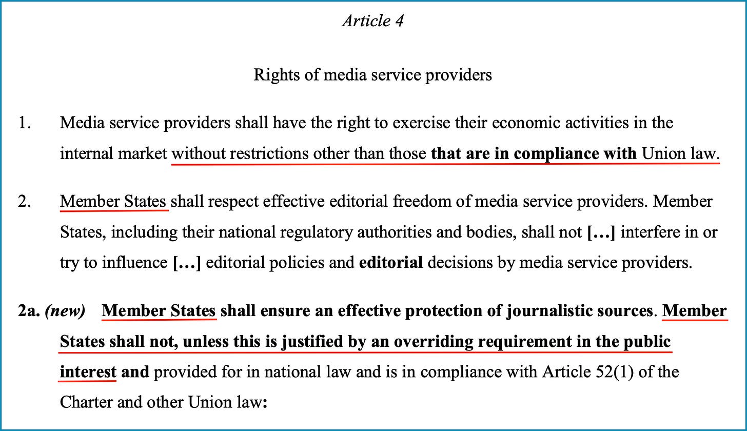 Article 4(1)(2) - Rights of media service providers