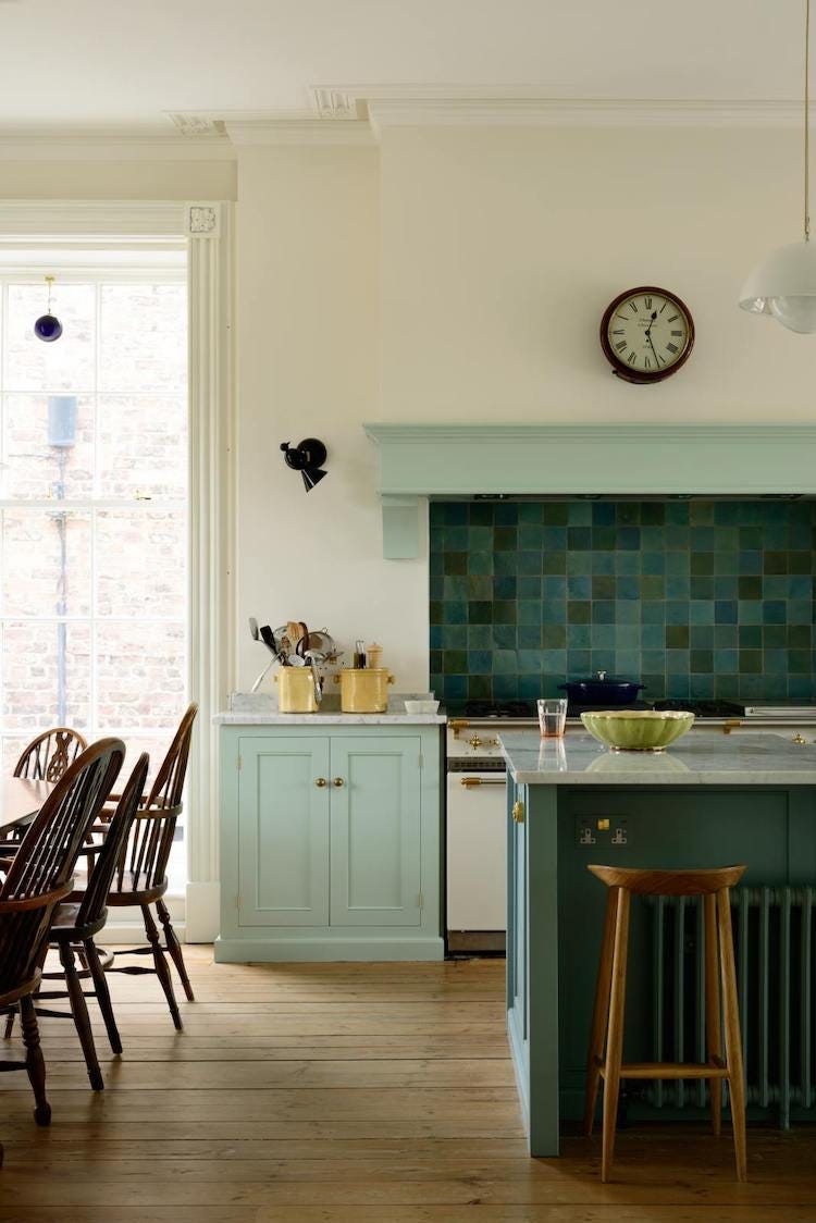 york kitchen by devol green tiles