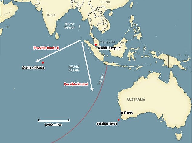 MH370 search set back because 25 minutes of data from secret US military  base has gone missing | Daily Mail Online