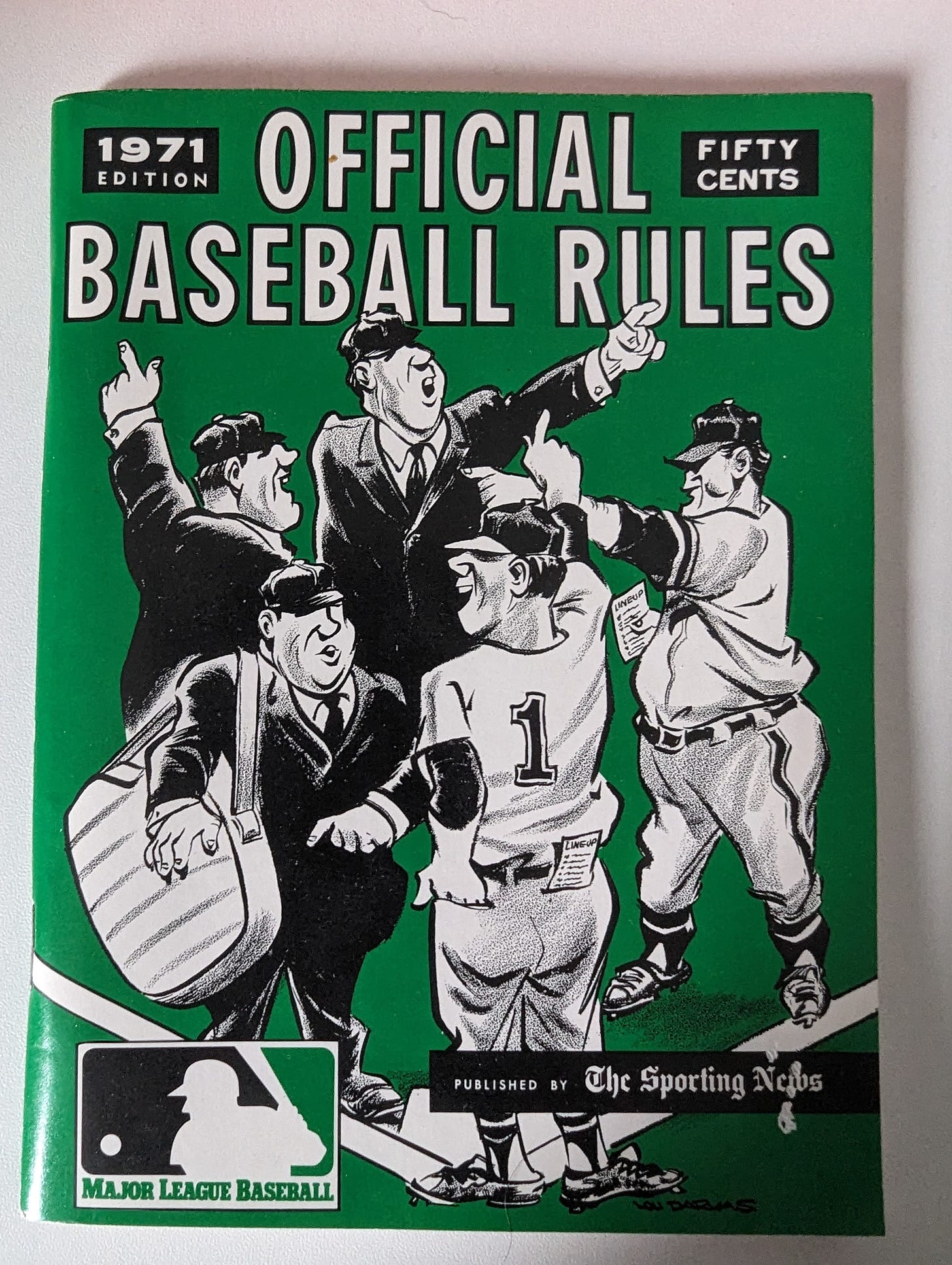 1971 Baseball Rulebook