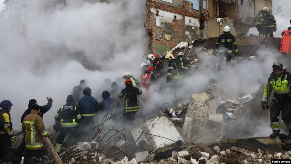 The search-and-rescue operation continues at the residential site in Kharkiv, Ukraine, that was hit by a Russian missile strike on January 23. 