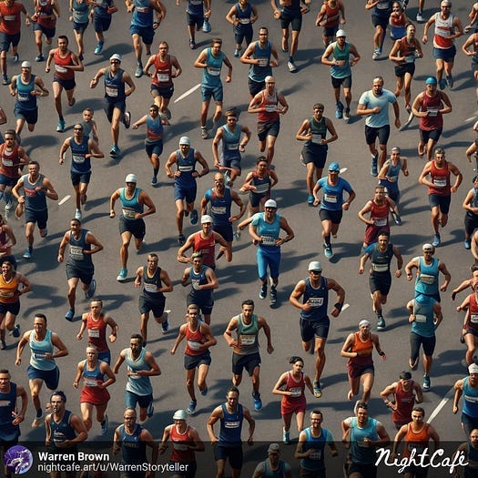 Runners in a Marathon.
