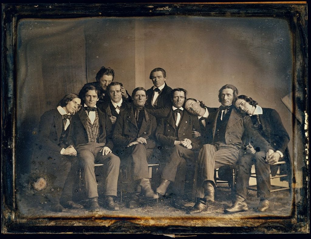 First generation of the Hutchinson Family Singers, 1845. I am strangely fascinated by this photograph.