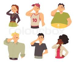 People feeling ashamed and confused, flat vector illustration isolated. |  Stock vector | Colourbox