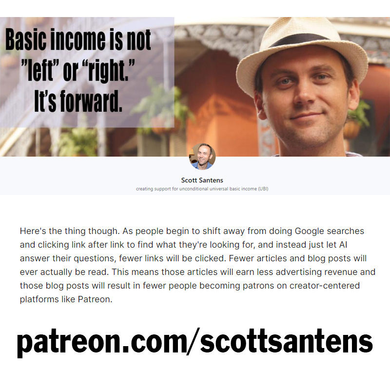 Scott Santens Patreon Banner With a Snippet of His Writing
