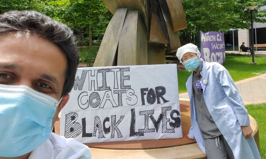 'White Coats for Black Lives': Suburban health care workers show support for racial justice