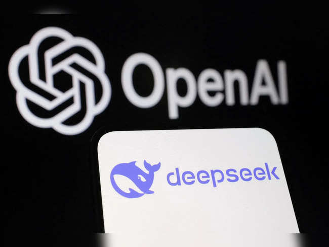 FILE PHOTO: Illustration shows Deepseek and OpenAI logos
