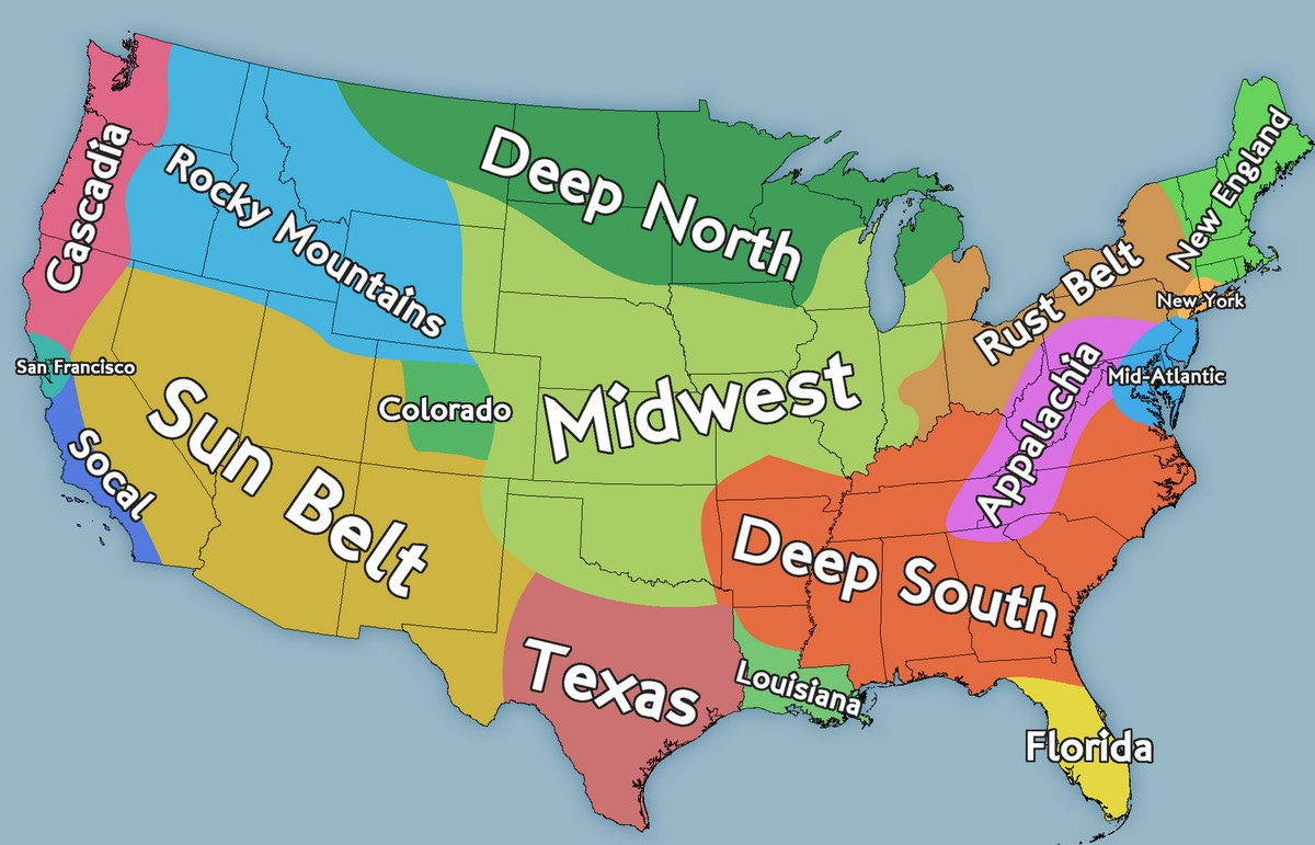 US-cultural-regions - Vivid Maps