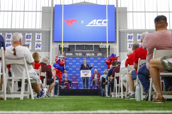 SMU celebrates entrance into ACC. It's quite the contrast from the death  penalty days | AP News