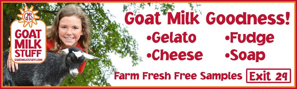 A Goat Milk Stuff Billboard for Fudge, Gelato, Cheese, and Soap