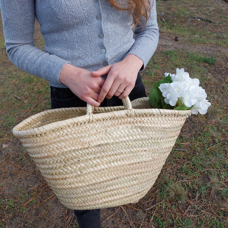 Straw Hand Bag / Straw Beach Bag / Shopping Bag / French Basket Bag / Market Bag / Summer Bag / Grocery Bag / Handbags image 6