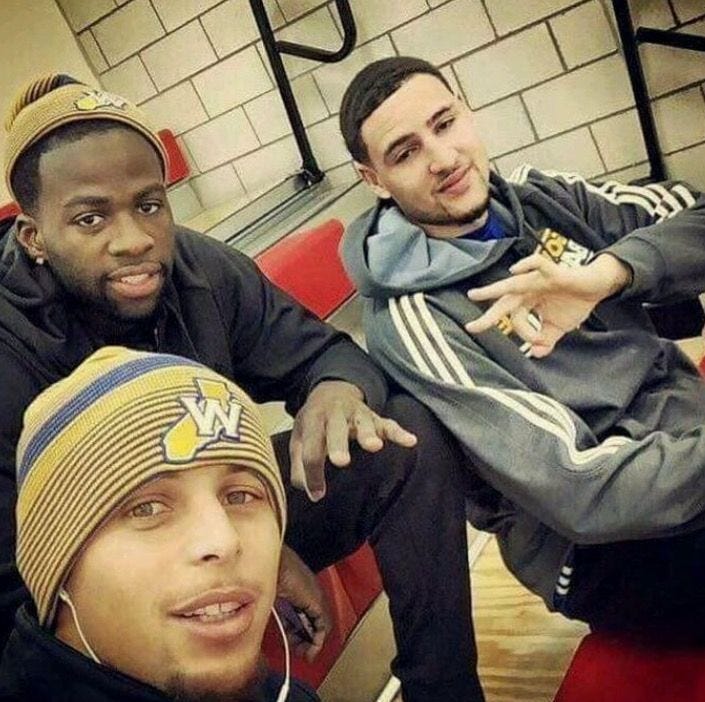 Draymond Green, Steph Curry and Klay Thompson | Warriors basketball, Klay  thompson, Warrior