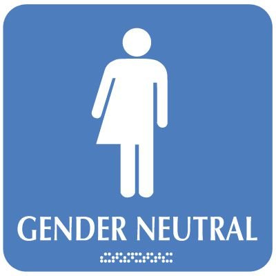 Gender Neutral with Graphic - Optima ADA Restroom Signs | Seton