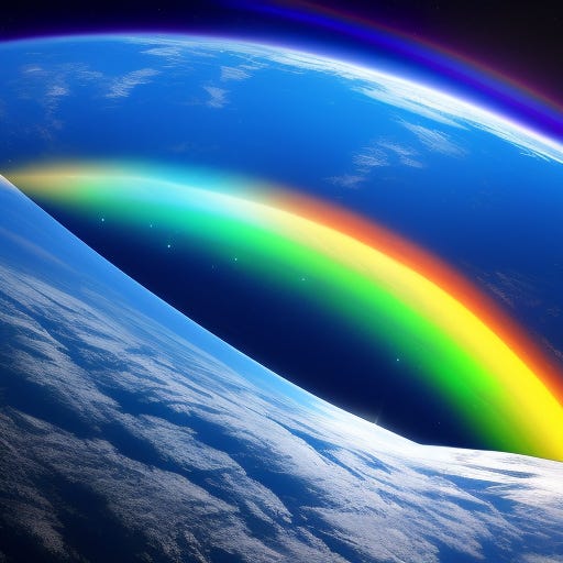 Space Age Dragon Rainbow Bright 8k Resolution 7077
