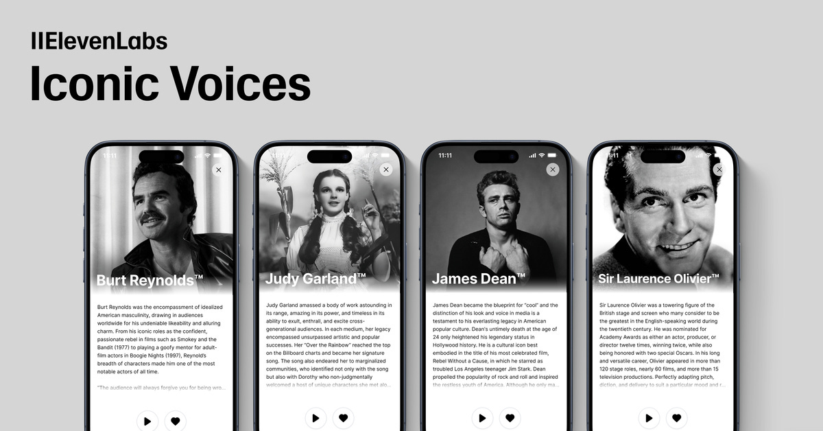 ElevenLabs brings iconic voices to its Reader app — now the AI Judy Garland  can read you the Wizard of Oz | Tom's Guide