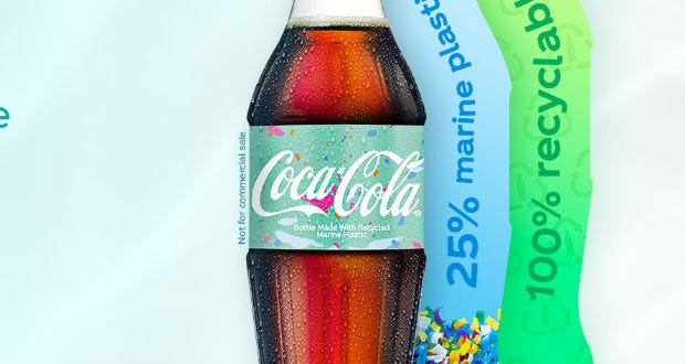 Coca-Cola reveals recycled marine plastic bottles