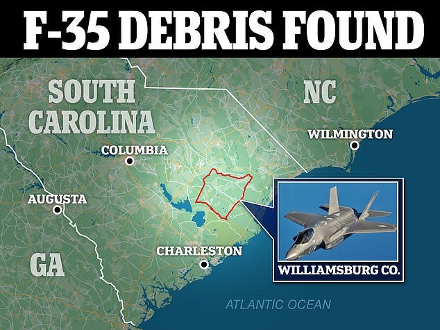 Pilot of $100M F-35 that vanished for 28 hours parachuted into South  Carolina back yard and claims he 'lost' track of jet in poor weather after  ejecting | Daily Mail Online