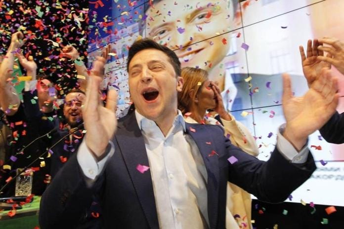 Volodymyr Zelensky, who plays a fictitious president in a popular television series, is now poised to take over the leadership of a country on the frontline of the West’s stand-off with Russia. Photo: EPA