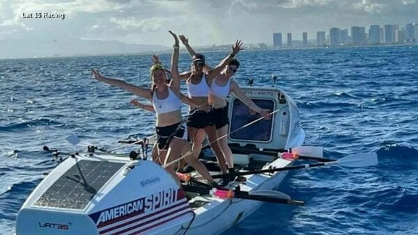 All-female team breaks world record by rowing from California to Hawaii - ABC News