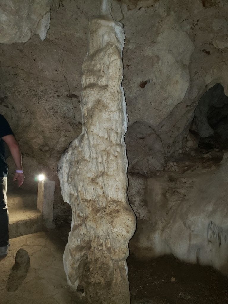rock column inside green grotto caves
