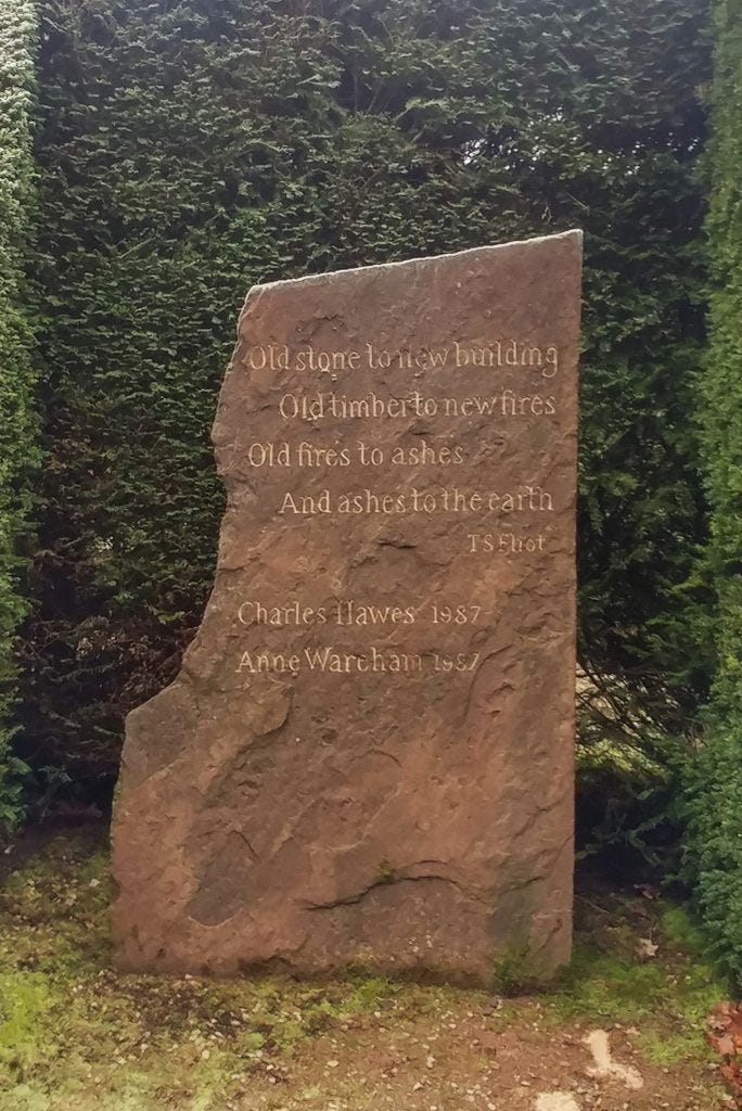The Stone at Veddw Garden copyright Anne Wareham