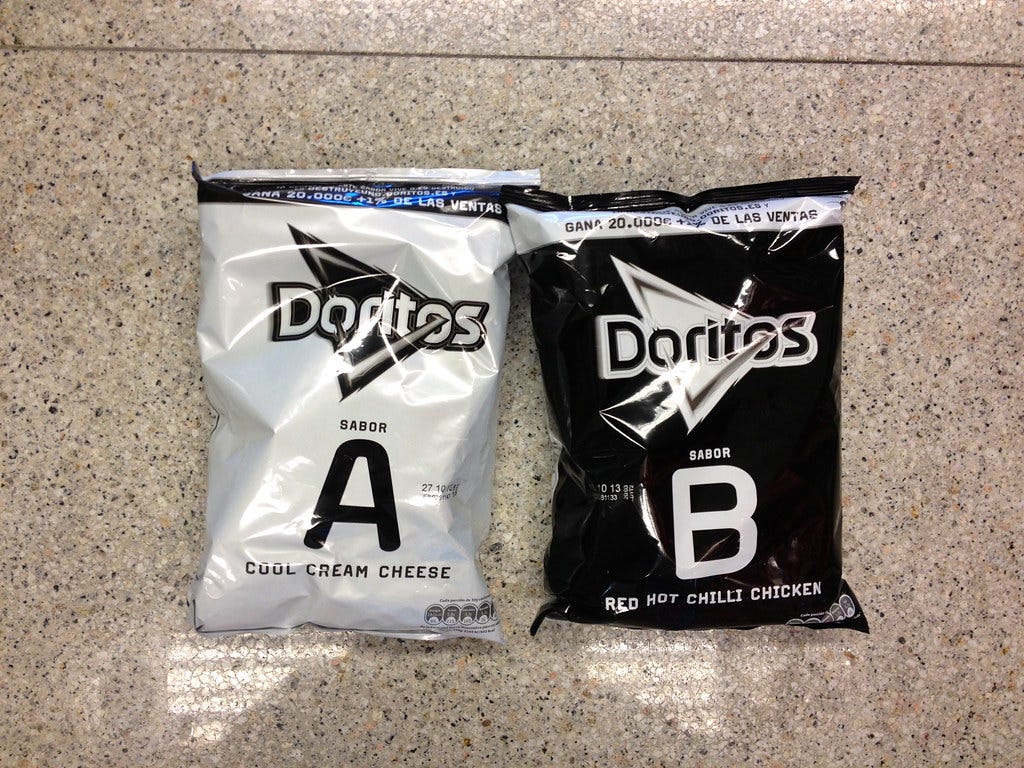 A/B testing Dorito packets?