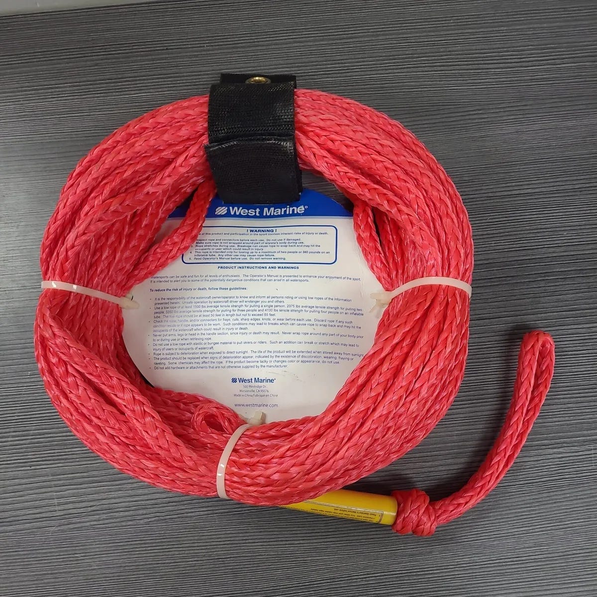 WEST MARINE 1-2 RIDER TUBE TOW ROPE 60 FT 379230 RED BOATING EQUIPMENT |  eBay