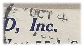 A close-up of the dated postmark