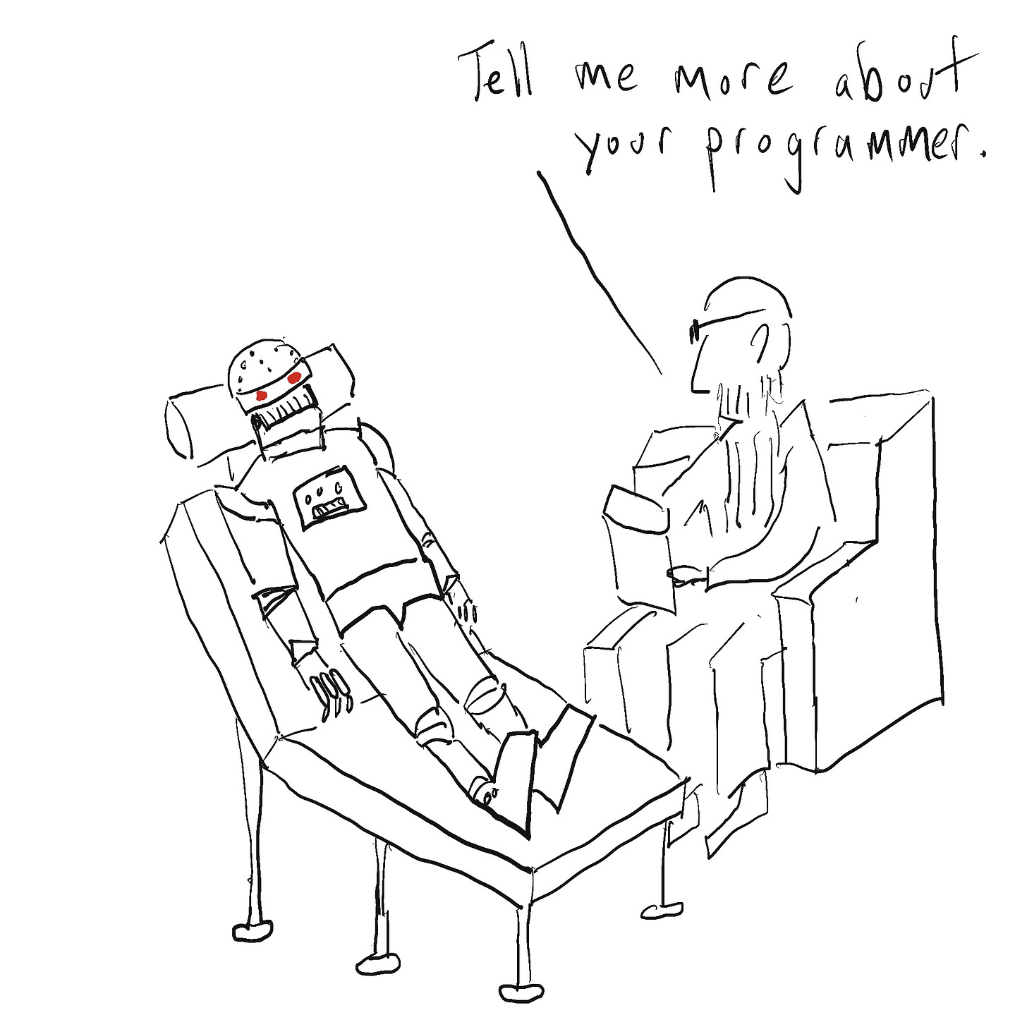 Cartoon of psychiatrist and robot