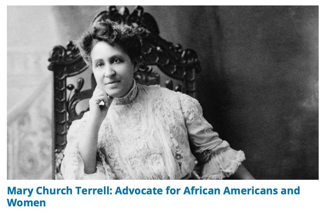 The image is a screenshot of the Mary Church Terrell campaign on the By the People website.