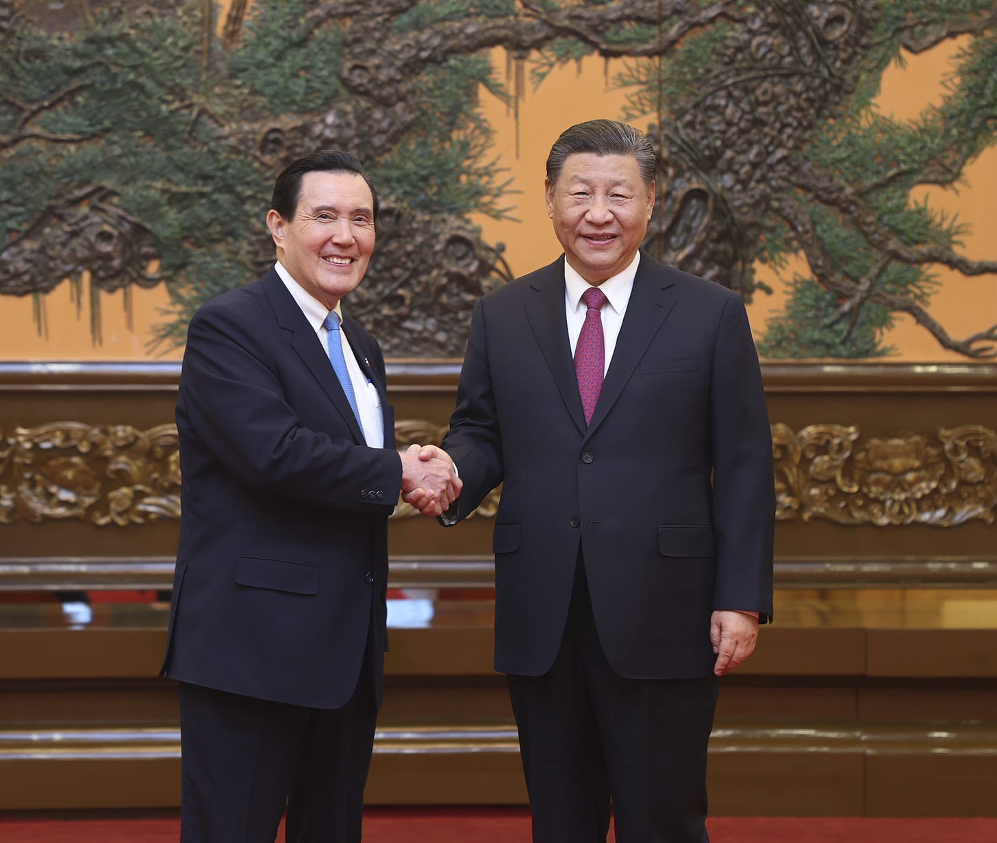 Xi Jinping, general secretary of the Communist Party of China Central Committee, meets with Ma Ying-jeou in Beijing on April 10, 2024. Photo: Xinhua