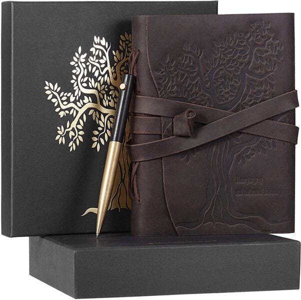 beautiful leather bound tree of life journal perfect holiday gifts