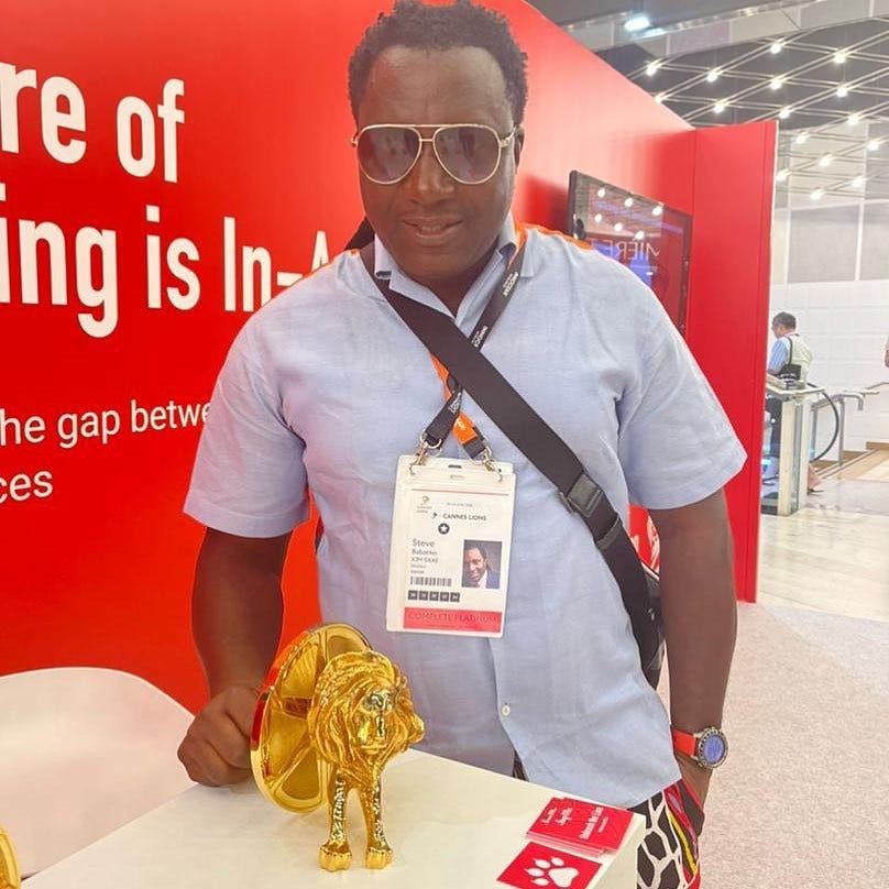 Steve Babaeko, X3M Ideas CEO posing with the Cannes Lions Award trophy