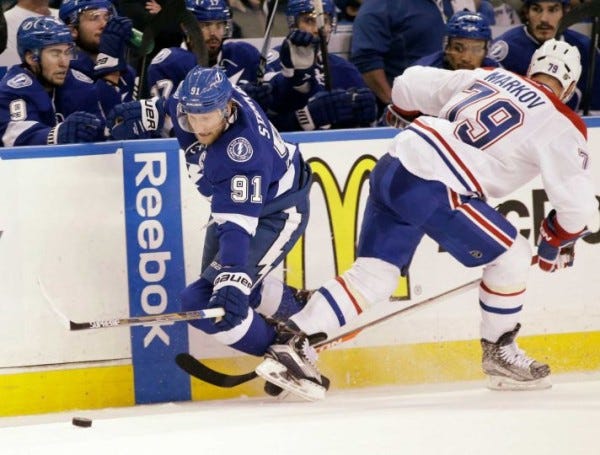 andrei markov kicks canadiens off to beat lightning game 4 stanley cup playoffs 2015