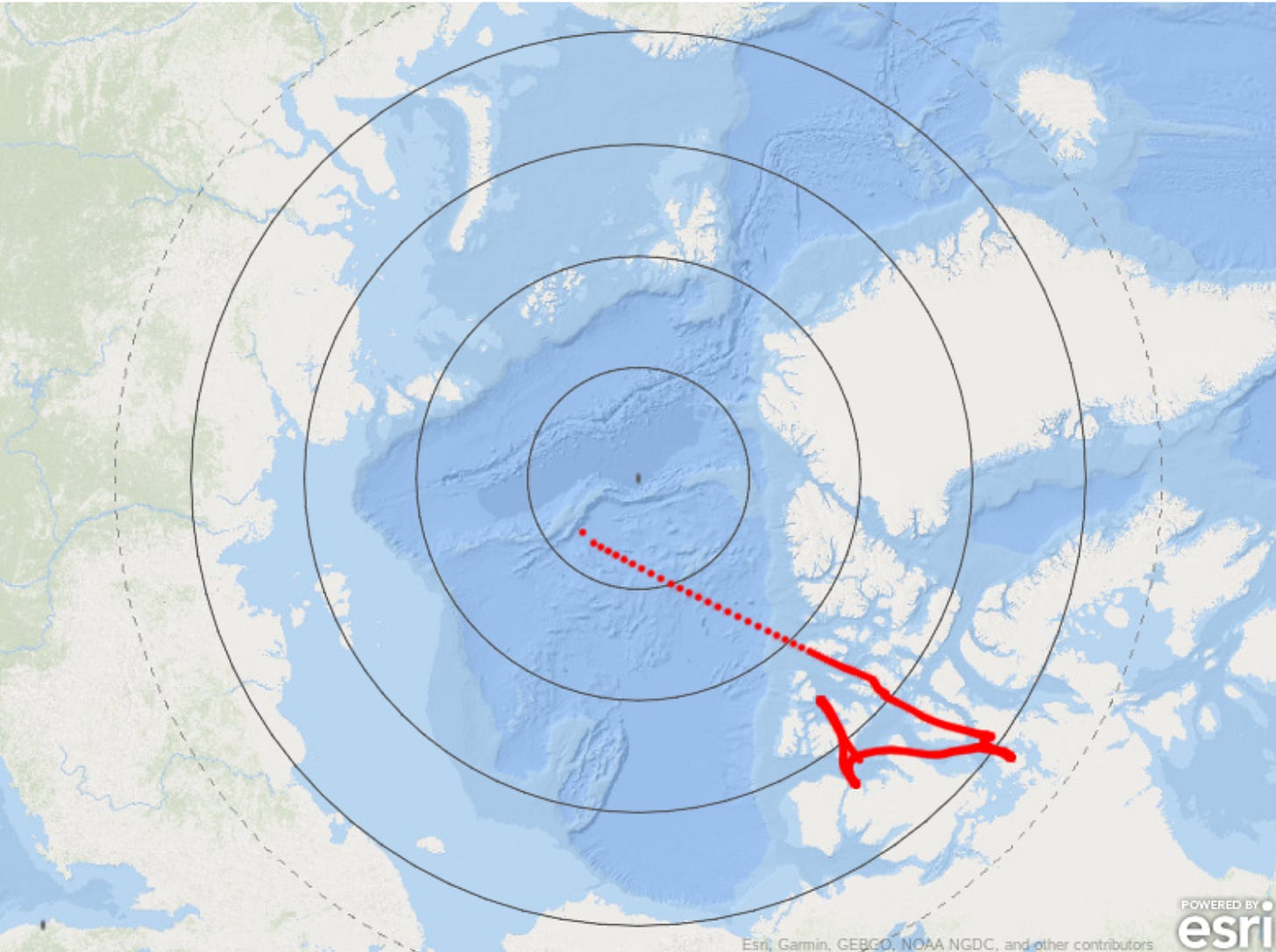 Map of pole drift
