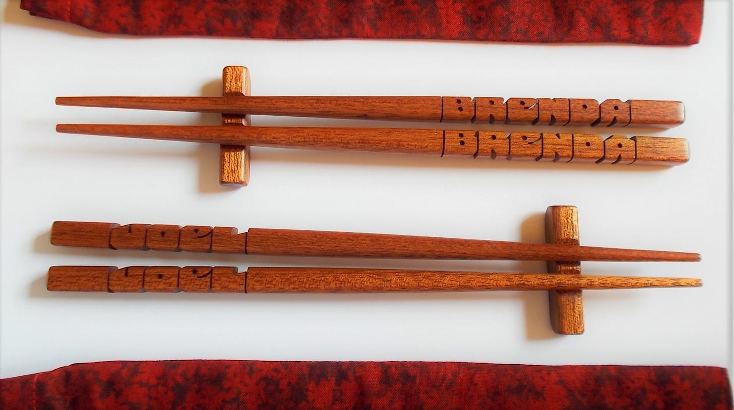 Sipo Mahogany Chopsticks (Right- and Left-Handed)