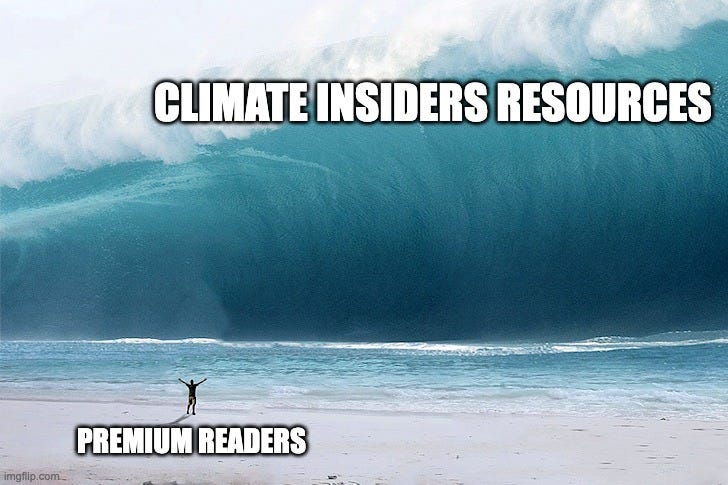 tsunami | CLIMATE INSIDERS RESOURCES; PREMIUM READERS | image tagged in tsunami | made w/ Imgflip meme maker