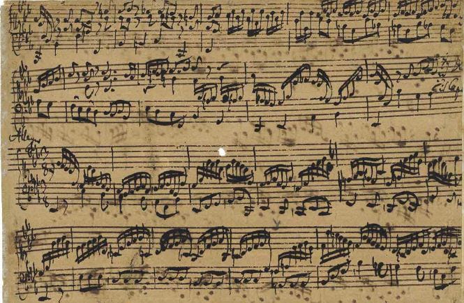 Handwritten Bach score