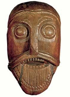 A head carving from the Oseberg Ship Burial